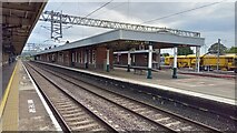 SP3692 : Nuneaton station - looking south from platform 4 by Peter Whatley