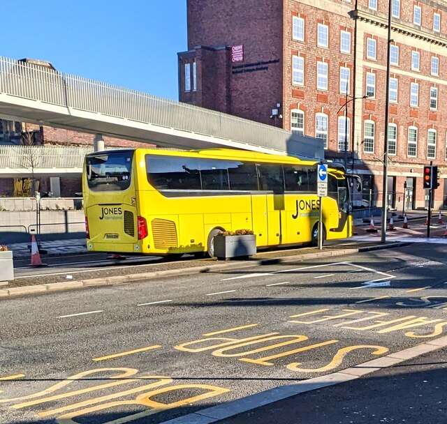 Vivid yellow coach, Queensway, Newport \u00a9 Jaggery cc-by-sa\/2.0 ...