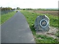 SJ3073 : The Welsh boundary marker stone, Burton, on NCN568 by David Smith