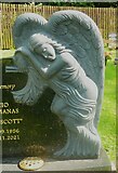 SE0924 : Angel on a headstone, Stoney Royd Cemetery, Halifax by Humphrey Bolton