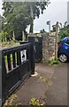 ST3193 : Churchyard entrance gates, Llanfrechfa, Torfaen by Jaggery