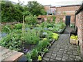 The gardens of the restored canal-workers houses, National Waterways Museum