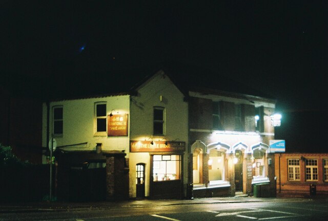 The little Bridge Takeaway and Mill and Brook pub on a cold December night