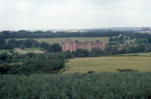View of Herstmonceux Castle from the Isaac Newton Telescope Observatory