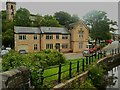 Houses and the side of the former National School, Slaithwaite