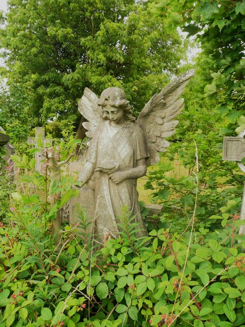 Battered angel in Bowling Cemetery, Bradford