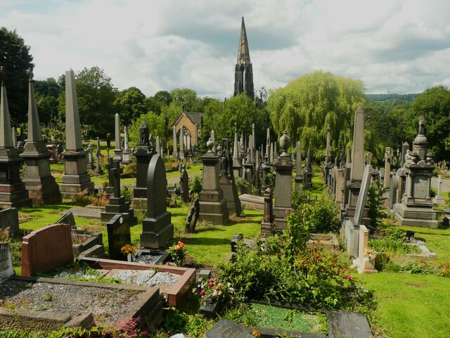 View of monuments in Edgerton Cemetery,... © Humphrey Bolton ...