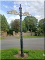 Direction Sign – Signpost on Crewe Road in Wheelock