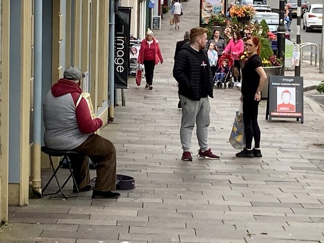 Busking In High Street, Omagh © Kenneth Allen :: Geograph Ireland