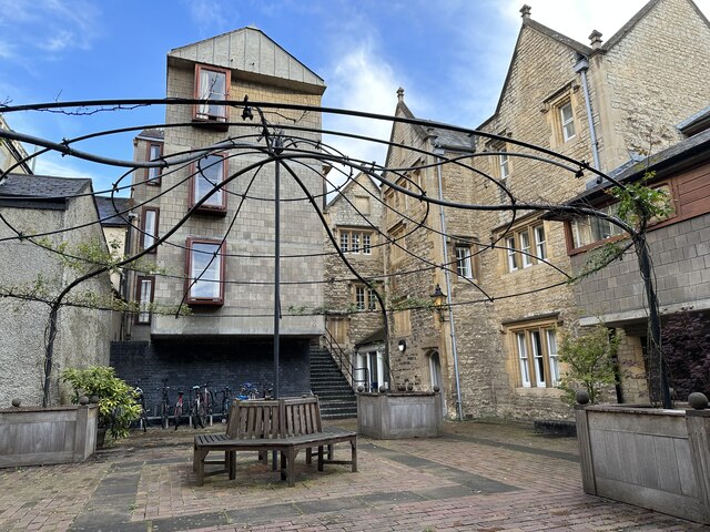 Small Quad - Rose Arbour and Rear of Kettell Hall and Marriott House at Trinity College, Oxford