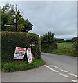 Eggs direction sign on a Llangors corner, Powys