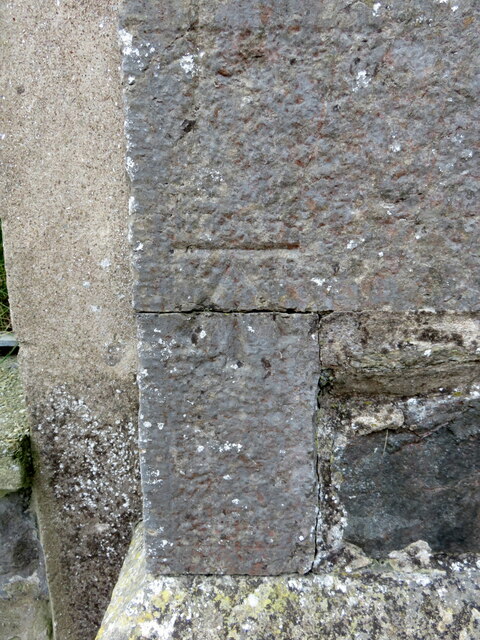 Benchmark on St Mary's lychgate, Llanerchymedd