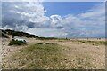 TF8545 : Burnham Overy Staithe: Sand dunes and beach by Michael Garlick
