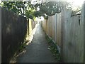 Path along backs of houses in Spenser Avenue and Meon Grove