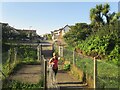 National Cycle Route 32 crossing railway at Newquay