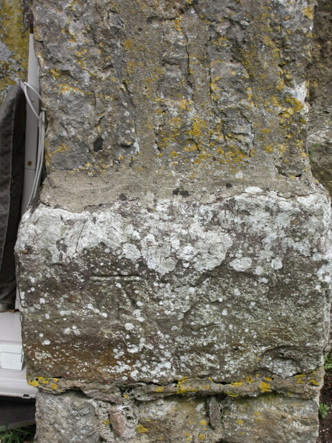 Benchmark on St Ceinwen's church, Llangeinwen