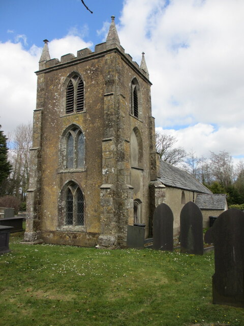The tower of St Ceinwen's church, Llangeinwen