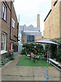 Original chimney and new roof, The Foundry, Adelaide Grove