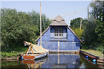 TG4122 : Boathouse at Hickling Staithe by Stephen McKay