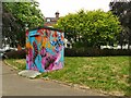 Shed with mural in Devonport Park