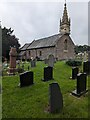 Church and headstones, Llanellen, Monmouthshire