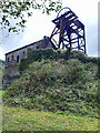 Winding engine house and headgear at Hetty Pit / Great Western Mine