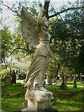 SE0519 : A warrior angel in Christ Church churchyard, Barkisland by Humphrey Bolton