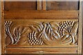 SD4094 : Bowness-on-Windermere: Blackwell, the Arts and Crafts House: Carved oak rowan berry design by Michael Garlick