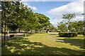 Winding path through Academy Square, Montrose, Angus