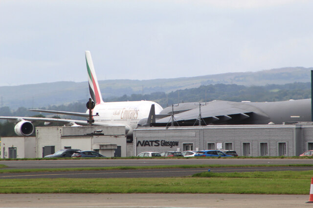 Large aircraft at Glasgow Airport