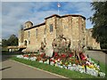 Floral display and Colchester Castle