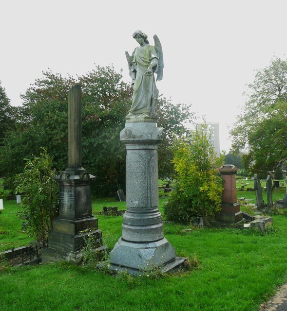 Angel on a pedestal, Armley Cemetery