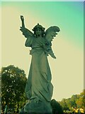 SE2639 : Angel in Lawnswood Cemetery, 1910 extension by Humphrey Bolton