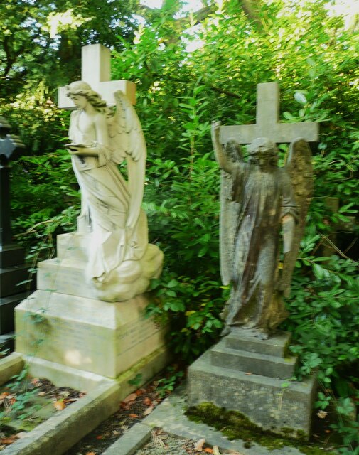 Two angels in the old part of Lawnswood Cemetery
