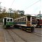 Trams at Laxey Station