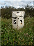 NZ6912 : Old milepost by Chris Minto