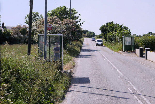 Bus Stop on the B3277 near Chiverton Cross