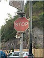 SH7956 : Stop sign at road junction, Betws-y-Coed by Meirion