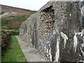 SN2207 : Concrete defence at Morfa Bychan by Eirian Evans