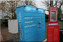 TL5479 : Amazon Hub lockers, Ely railway station by Hugh Venables