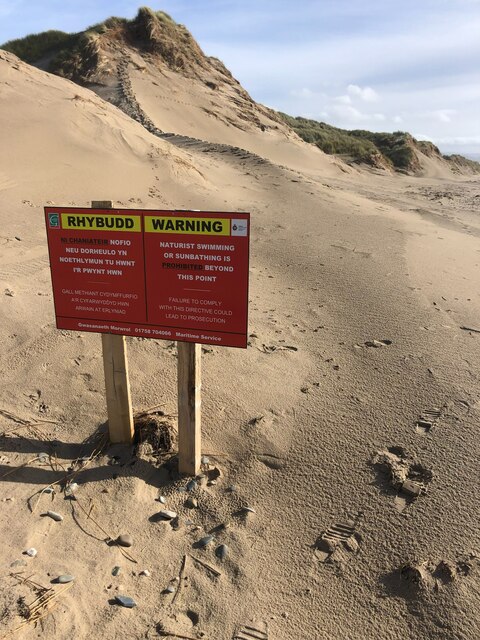 Sign on Llanenddwyn beach