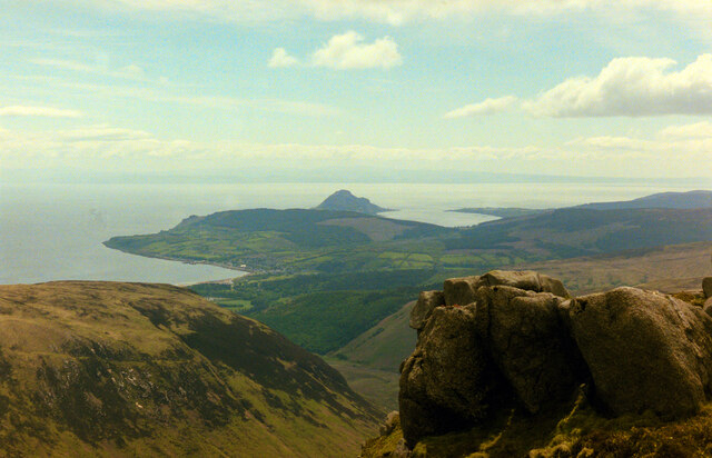 A view towards Holy Isle from Beinn a' Chliabhain, Arran