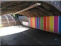 SP3483 : Stripy underpass, Coventry Arena station by A J Paxton