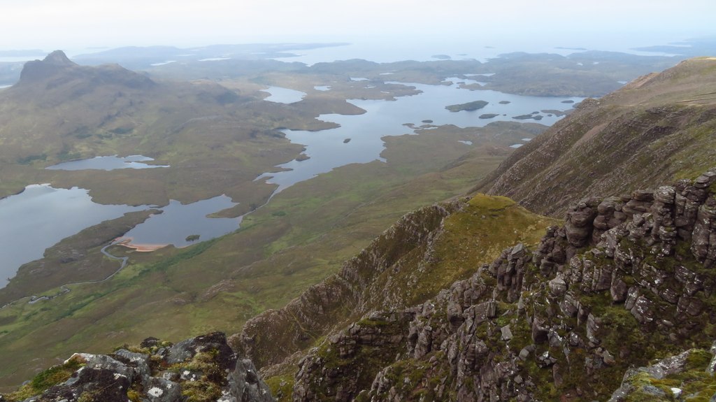 Cliffs on Creag nan Calman and view... © Colin Park cc-by-sa/2.0 ...