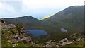 V5185 : Glendalough Lakes from ridge east of Knocknadobar by Colin Park