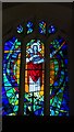 Stained glass window at Church of St Peter, St Paul & St John, Llantrisant Village