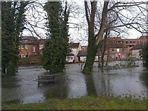 SU4667 : River Kennet flooding, Newbury by Oscar Taylor