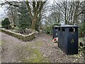SJ8253 : Litter bins at the entrance to St Martin's churchyard by Jonathan Hutchins
