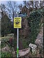 ST5595 : Yellow Warning Notice, Tidenham, Gloucestershire by Jaggery