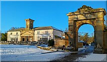 TA2069 : Clock Tower Café and archway in winter by JThomas